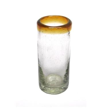 Blue & Green & Amber Rim 2 oz Tequila Shot Glasses (set of 6)